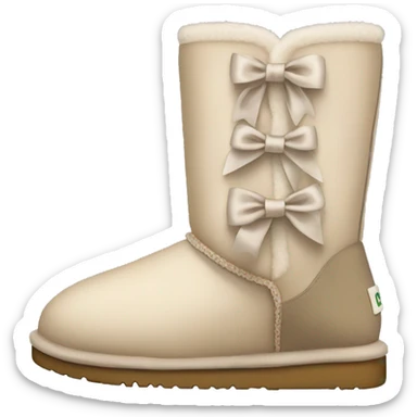 light beige uggs with bows sticker
