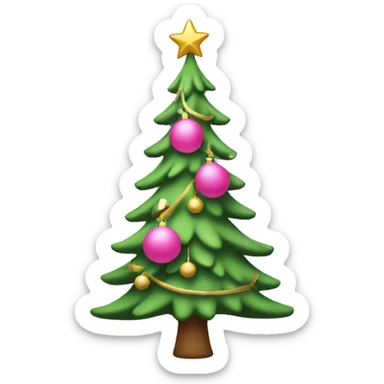 pink christmas tree sticker