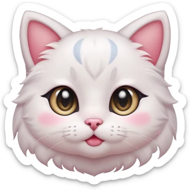 a cute blushing anime cat sticker