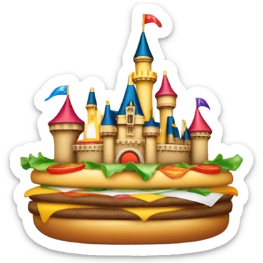 Disneyland paris castle cheeseburger  sticker