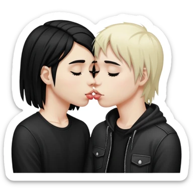 Emo couple kissing sticker