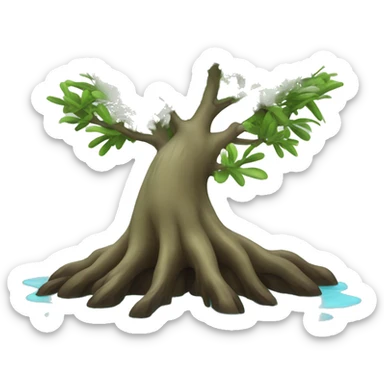 a mangrove tree that is waving enthusiastically sticker