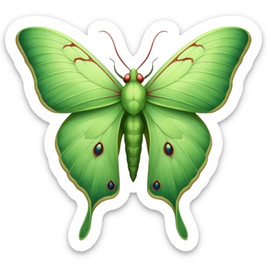 realistic luna moth sticker