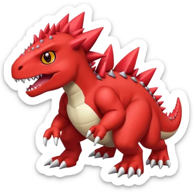Cute Digimon-Guilmon-Tyrunt-hybrid (full body) sticker