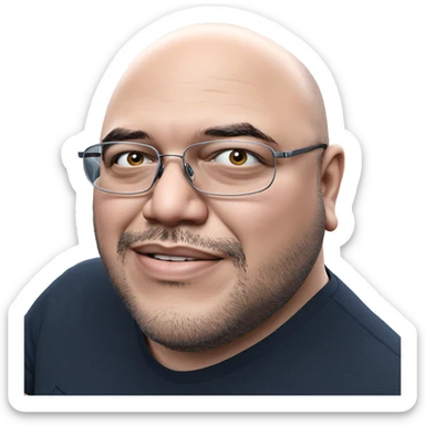 male portrait with glasses sticker