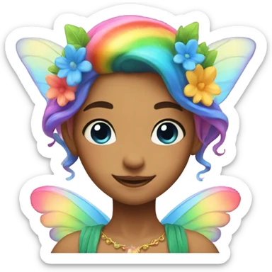 rainbow fairy sticker