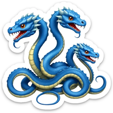 Blue Hydra with 3 heads sticker