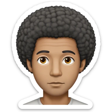Hombre adulto negro cabello corto afro  negro y canoso, ojos marrones  sticker