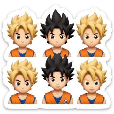 an emoji with tanjiro and goku traits sticker