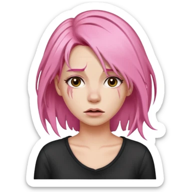 Manic laughter ripping hair out female pink sticker