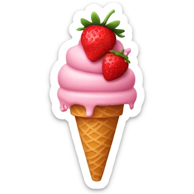 strawberry ice cream sticker