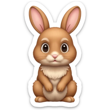 a sitting cute light brown bunny with big cute eyes  sticker