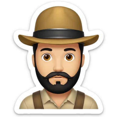 Hombre con barba negra sticker