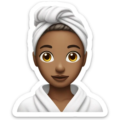 girl with skin skin care, and a towel in her hair sticker