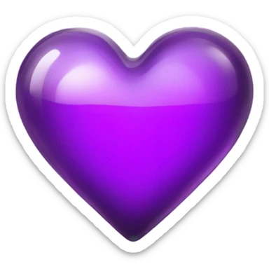 Shiny glass violet heart  sticker