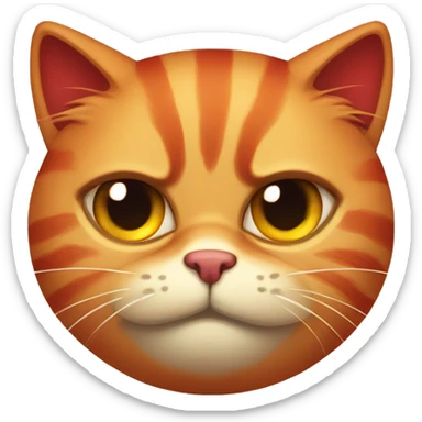 Angry cute red cat with amber eyes sticker