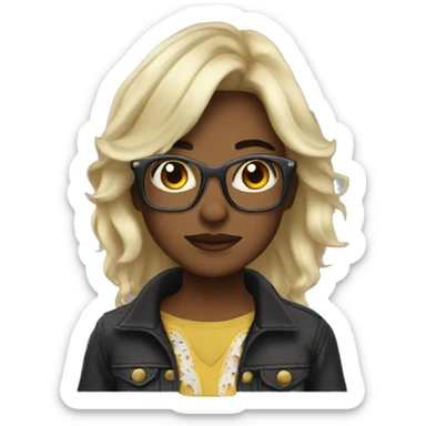 Blonde cowboy glasses and dark hair alternative girl   sticker