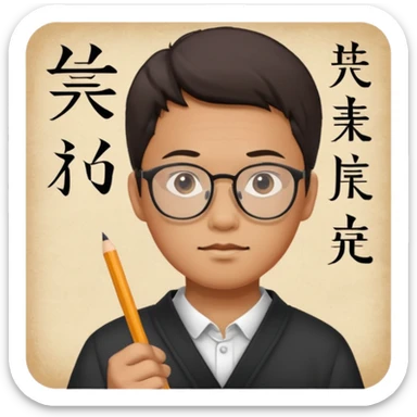 Ingeniero con letra china sticker