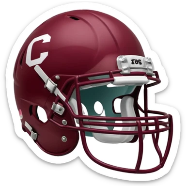 College football player helmet in maroon color sticker