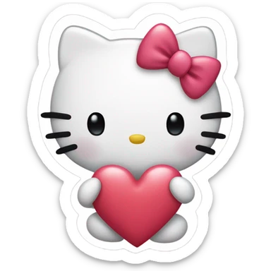 hello kitty with heart sticker