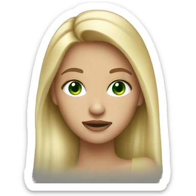 dirty blonde girl with green eyes sticker