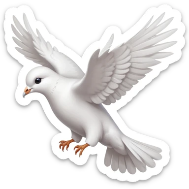 a dove flies with a letter in its paws sticker