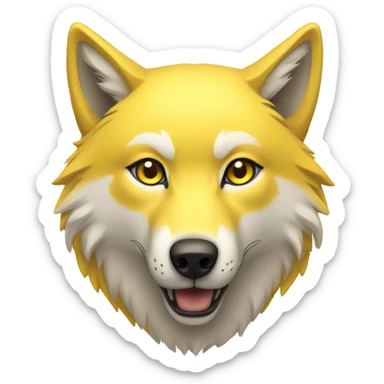 Yellow wolf with yellow eyes sticker