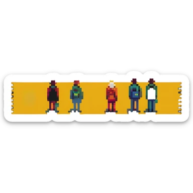 a group of people looking at the sun sticker