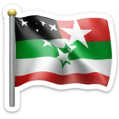 syrian flag with 3 stars sticker
