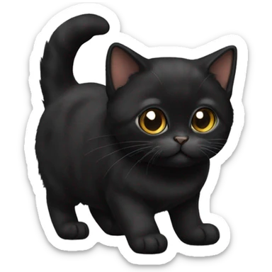 Black munchkin cat sticker