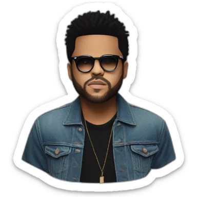 The Weeknd with his glasses sticker