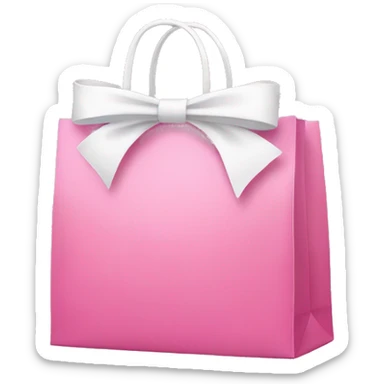 Pink shopping bag with white bow  sticker