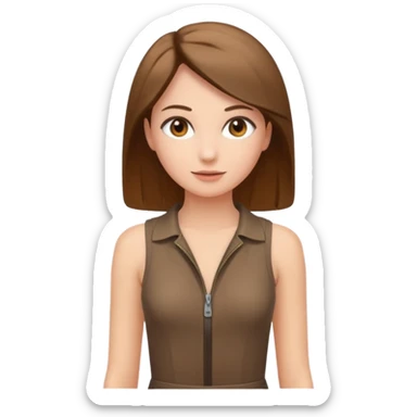 sleeveless brown tight jumpsuit for women sticker