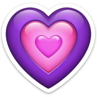 A purple and pink gem heart with black center sticker