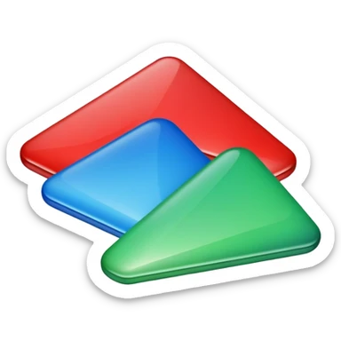 Red triangle green rectangle blue oval sticker