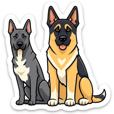 1/2 Great Dane 1/2 German Shepard  sticker
