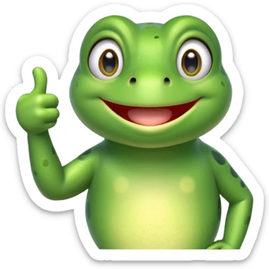 Can you create an animated emoji gif of a cute frog giving a thumbs up for agreement sticker