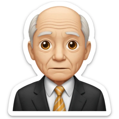 old man in suit with Necktie sticker