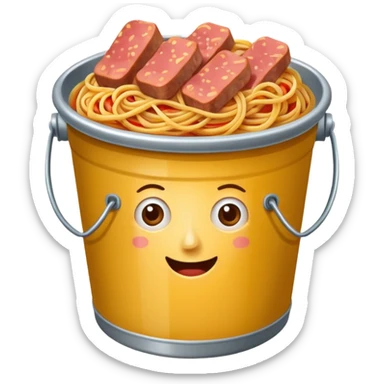 BUCKET OF SPAM spaghetti SLOP  sticker