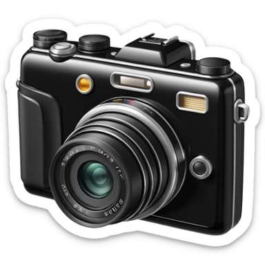 Transform this into a stylized 3D emoji-style icon of a retro [Olympus Stylus 300 Digital]  sticker