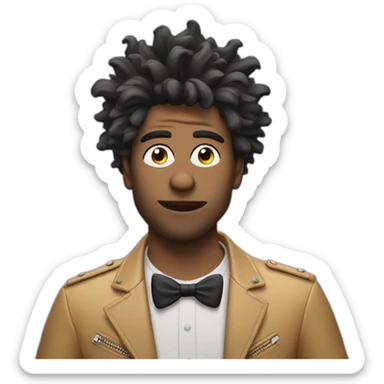 A musician with crazy hair sticker