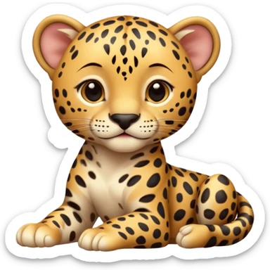 A high-resolution photo-realistic digital illustration of a baby jaguar, chest upward A high-resolution, photo-realistic digital illustration of a majestic baby jaguar sticker