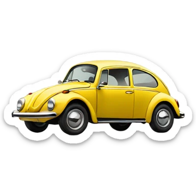 Yellow Volkswagen beatle  sticker