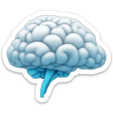 a brain with a cloud emerging from the back sticker