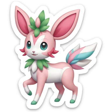Meloetta-Shaymin-Sylveon-Pokémon-Fakémon-creature-fusion (full body) sticker