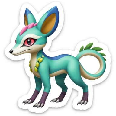 Colorful Exotic Meloetta-Trico-Vernid-Sergal-Pokémon-Fakémon-creature sticker