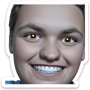 boy smiling directly at viewer sticker