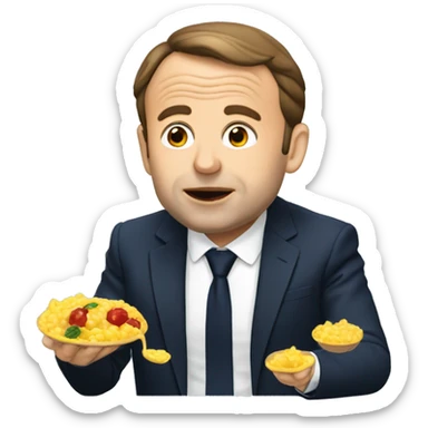Macron qui mange du thon sticker