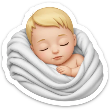Baby sleeping in a blanket sticker