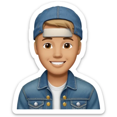justin bieber, wear jean jacket sticker